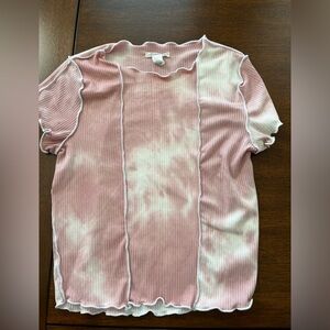Pink tye dye top from Tillys. Size: xs